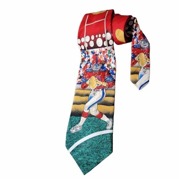 Izzy Football Tie Sports Specialty Necktie Coachs - Picture 1 of 5